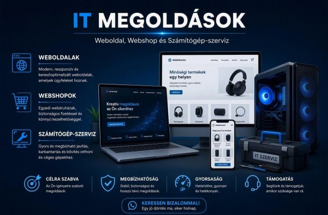 IT megoldások – weboldal, webshop és számítógép-szerviz